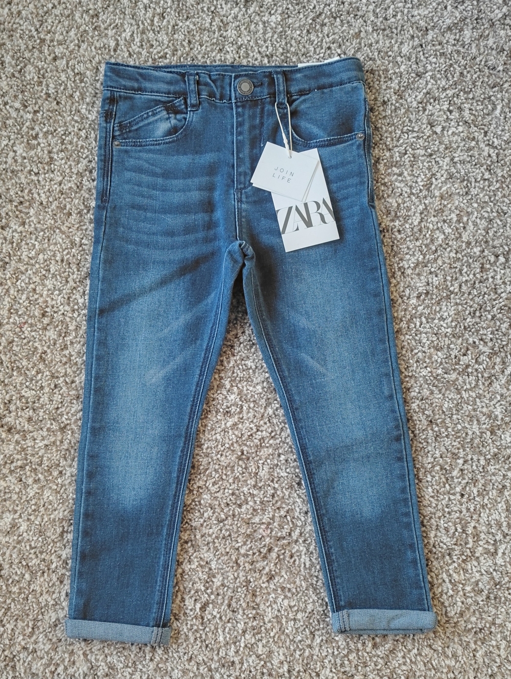 Zara Boys Slim Dark Blue Stretch Jeans